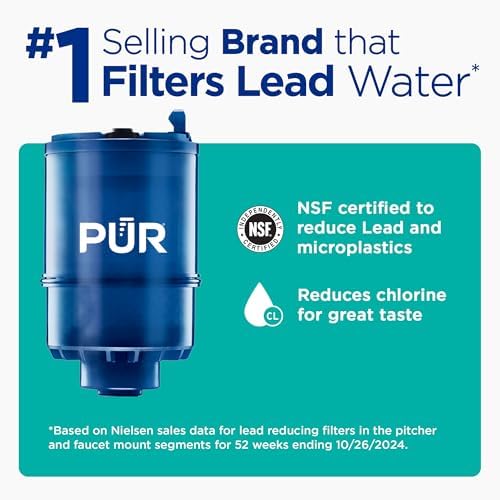 PUR Plus Faucet-Mount Water Filtration System, Lead-Reducing Filter, Grey - Image 4