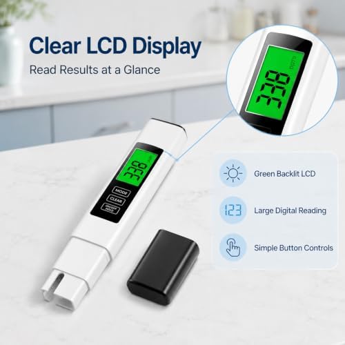 3 in 1 TDS Meter, EC/TDS/Temp Water Tester for Drinking Water, 0-999 PPM - Image 7
