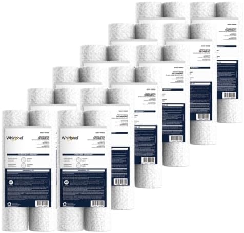 Whirlpool 10" x 2.5" Whole House Sediment Water Filters, WHKF-WHSW, 35 Micron, NSF Certified Reduces Sand, Soil, Silt & Rust for Standard Filter Housings, 24-Pack by Unknown