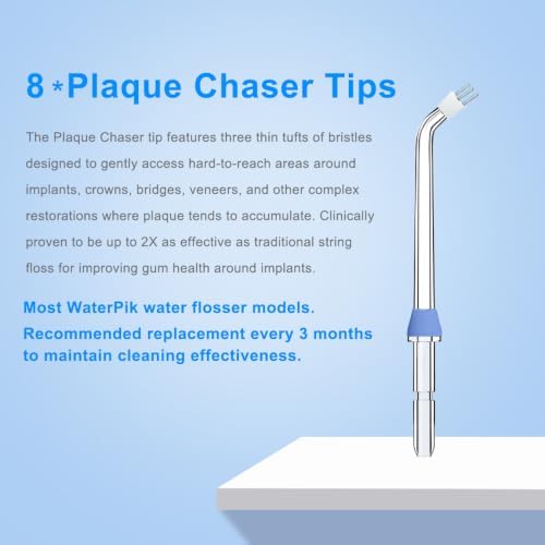 Water Flosser Replacement Tips for Waterpik,8 Plaque Chaser Tips - Image 2