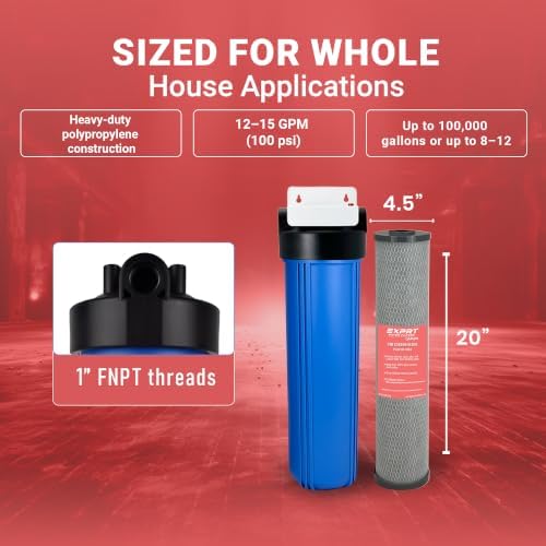Whole House Carbon Block Water Filter 20" x 4.5" for Chlorine EZ-3200 - Image 6