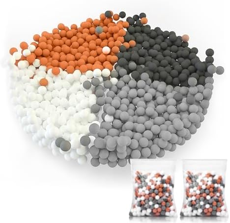 Cobbe 2 Packs Replacement Shower Head Beads，90g Shower Filter Stone Beads，Mineral Stone Balls for Water Filtration，for Filtered Shower Head (Orange Gray White) by Cobbe