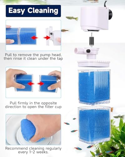 fishkeeper 4-in-1 Mutil Stage Aquarium Power Filter, 6W/8W/13W, 20-100Gal - Image 5
