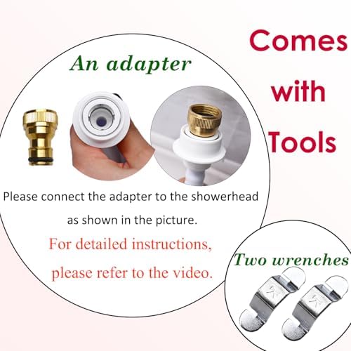 2m/6.56ft Sink Spray Hose Portable Sprayer Handheld Hose Shower with Adapter and Wrenches for Garden,Bathing Baby,Pets,Washing Hair,Rinsing Vegetables - Image 3