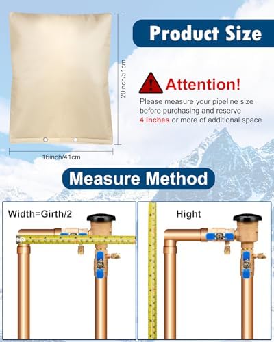 Backflow Preventer Insulation Cover (5F), 16"X20" 5 Layers Outdoor Pressure Vacuum Breaker, Water Well Pump, Sprinkler Valve, Faucet Cover for Winter Beige+Beige - Image 2