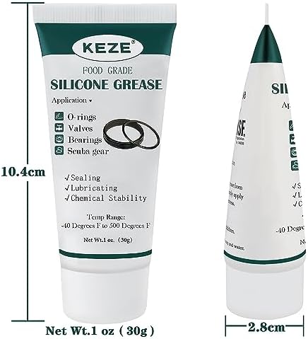 KEZE Food Grade Silicone Grease Pool Lube Tube O Rings Lubricant for Plumber Faucet Gasket Water Filter Rubber Seal Silicon Grease with Brush 1 oz 2-Pack - Image 3