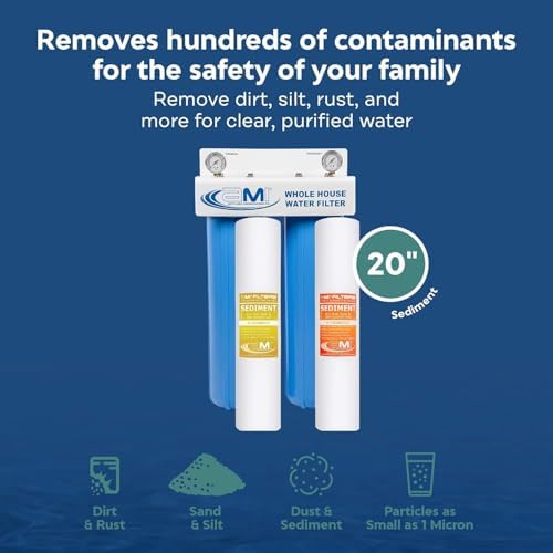 Applied Membranes Inc. 2-Stage Whole-House Water Filter System, 1-Micron and 5-Micron 4.5-Inch by 20-Inch Filters - Image 4