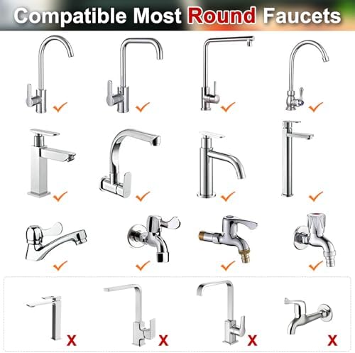 8 Pcs Sink Water Filter Faucet Set, 360 ° Rotating Bathroom Sink Filter, Kitchen Sink Faucet Water Filter Removes Chlorine Fluoride Hard Water Faucet Extender for Home Kitchen & Bathroom - Image 5