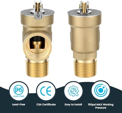3/4 × 1 Inch IPS Isolator Tankless Water Heater Service Valve Kit with Pressure Relief Valve, Lead-Free Brass - Image 3