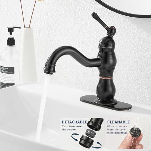 Oil Rubbed Bronze Bathroom Faucet Single Handle One Hole - Image 4
