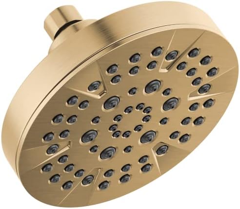 Delta 5-Setting Champagne Bronze Shower Head with High Pressure Spray, 6 Inch Round Shower Head, Showerheads, 1.75 GPM Flow Rate, Champagne Bronze 52535-CZ by Unknown