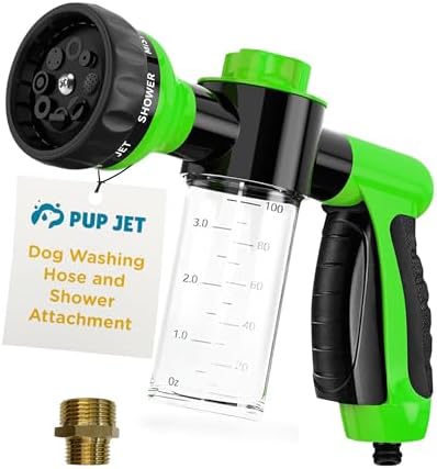 The Original Pup Jet Dog Washing Hose Attachment with Soap Dispenser by Freeze2Trim