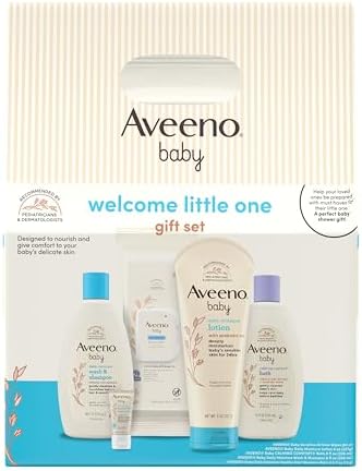Aveeno Baby Welcome Little One Gift Set, Baby Essentials Set, 5 Items by AveenoBaby