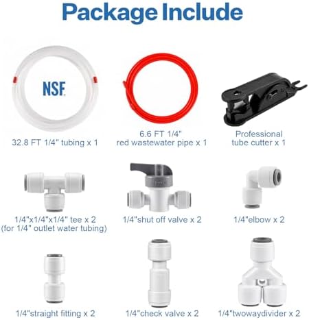ilauke NSF Certified 1/4 inch O.D. Refrigerator Water Line Kit 32.8FT - Image 2