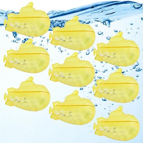 puxyblue Humidifier Tank Cleaner,9-Pack Yellow Small Submarine with Silver Ion Filter Ball Fit for Most Humidifiers and Fish Tanks, Purifies Water, Prevents Hard Water Build Up, Eliminates White Dust by puxyblue