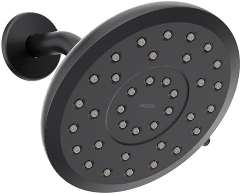 Moen Verso Eco-Performance Infiniti Dial Round Rain Shower Head, 7-Inch Diameter Spray Head, Matte Black, 220R7EPBL by Unknown