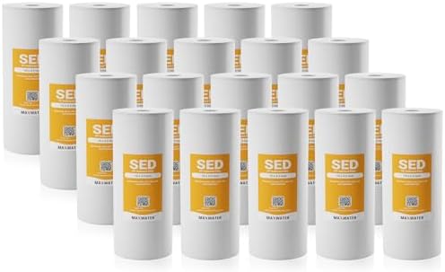 Max Water 10 Micron 10 x 4.5 inch Whole house Sediment Water Filter | Meltblown Polypropylene Well Water Filter Replacement Cartridges for DGD-5005, AP810, SDC-45-1001, GXWH30C, PP10BB (20 Pack) by MaxWater
