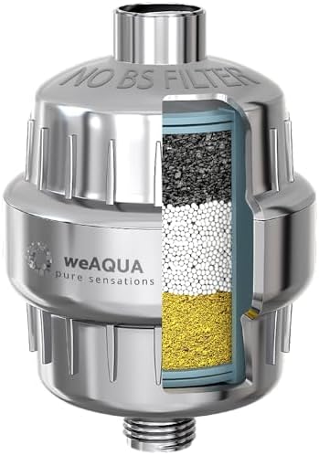 weAQUA Heavy Duty Shower Filter for Hard Water, Chlorine, Heavy Metals by weAQUA