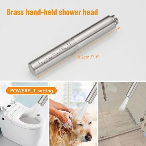 BESy Handheld Shower Head Show Spray Shower Wand Hand Shower Brushed Nickel - Image 2