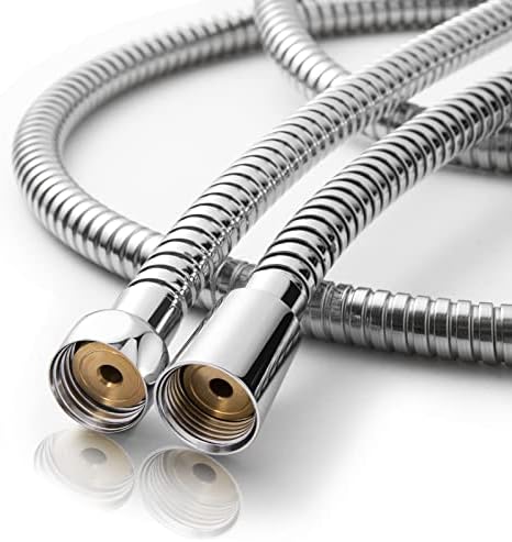 OFFO Shower Hose, 48 Inch Bidet Hose High Pressure Explosion Proof Toilet Hose for Bidet Sprayer Stainless Steel Electroplating Handheld Shower Hose Flex Hoses with Woven Inner Tube, Chrome by OFFO