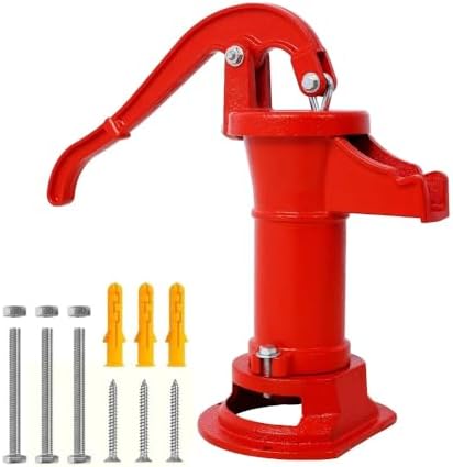 Hand Well Pitcher Pump, Cast Iron Hand Water Pump with Ergonomic Handle, 25ft Max Lift, Manual Water Transfer Pump for Outdoor Home Garden Yard Pond Farm - Image 2