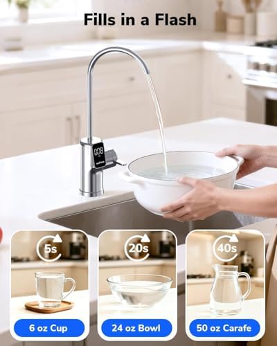 Ecoviva E8 800 GPD Reverse Osmosis Water Filter, 9-Stage Filtration RO System, Undersink Water Purifier, Reduces TDS, 2.5:1 Pure to Drain, Tankless, LED Smart Faucet - Image 4