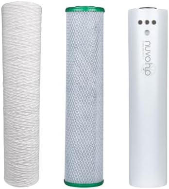 NuvoH2O Replacement Cartridge for Whole Home Trio System, Advanced 3-Stage Citrus Filtered, Salt-Free Water Filter System + Water Softener with Sediment & Chloramine Filtration – Healthy & Pure Water by NUVOH2O