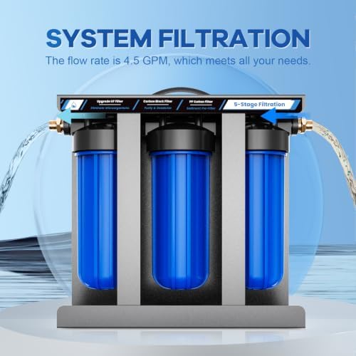 RV Water Filter System,5-Stage Water Filtration for Rvs and Campers, 0.01 Micron Filters Out Sediments, Chlorine, Vocs, Heavy Metals, Odors for Travel Trailers, Boats, 1" Inlet/Outlet - Image 4