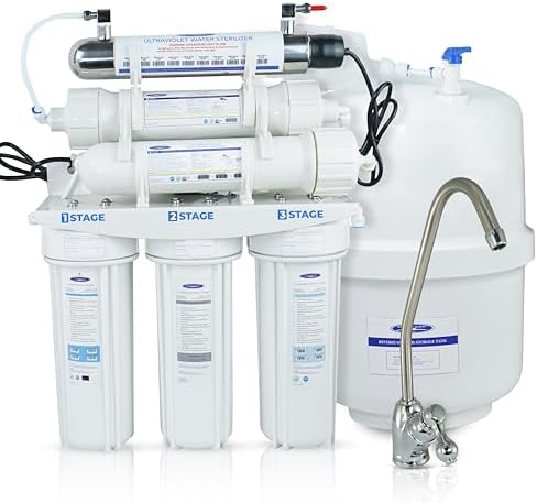 Crystal Quest Thunder Ultrafiltration/Carbon (GAC) - Reverse Osmosis Under Sink Water Filter – 14 Stages of Filtration + UV Filtration – Ultra & RO Membranes - Complete Installation Kit - 100 GPD by CrystalQuest