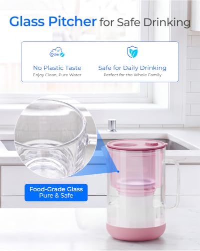 Waterdrop PT-13P TDS-Reducing Glass Water Filter Pitcher, Large 10-Cup - Image 6
