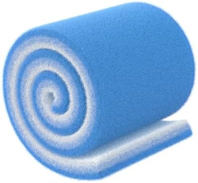 Pawfly Aquarium Filter Floss Roll 20 x 10 x 1.2 Inch Cuttable Aquarium Filter Pad, Blue and White Aquarium Filter Media Roll for Freshwater Saltwater Fish Tanks & Small Ponds by Pawfly