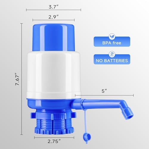 Water Bottles Dispenser Blue Manual Hand Pressure Drinking Fountain Pressure Water Press Pump - Image 2
