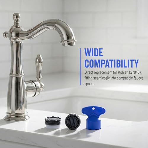 2 Pack Faucet Aerator Replacement Kit for Kohler 1278467, 1.2 GPM, 18.5MM - Image 4