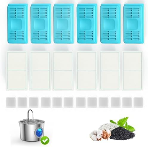 Cat Water Fountain Filters, 3 Carbon Filters & 3 Foam Filters for JLVDXN - Image 5