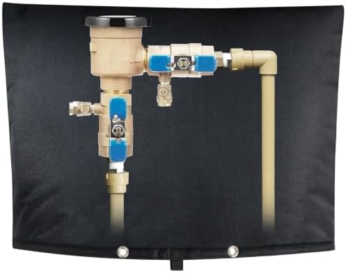 Backflow Preventer Cover, Pipe Freeze Insulation, 30" Wx24 H, Black by bruwaa