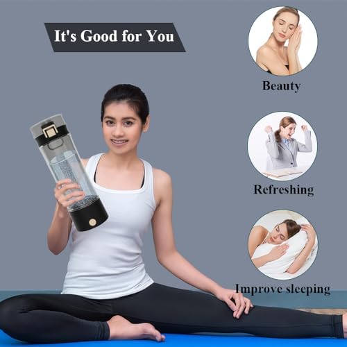 Hydrogen Water Bottle Hydrogen Alkaline Water Generator Ionizer Hydrogen Rich Water Maker Machine Rechargeable and Portable with SPE and PEM Technology(Summer Tan) - Image 4