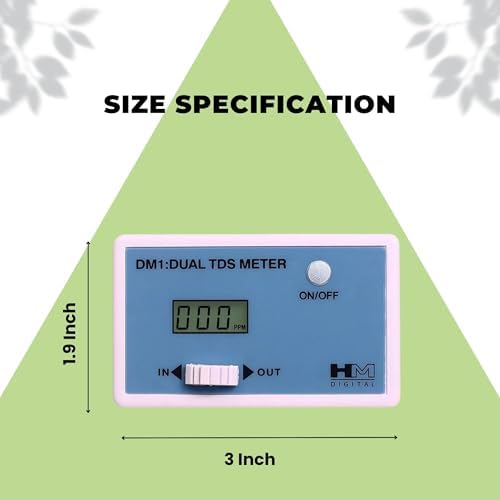 HM Digital DM-1 In-Line Dual TDS Monitor, 0-9990 ppm Range, +/- 2% Readout Accuracy,Blue & White - Image 3