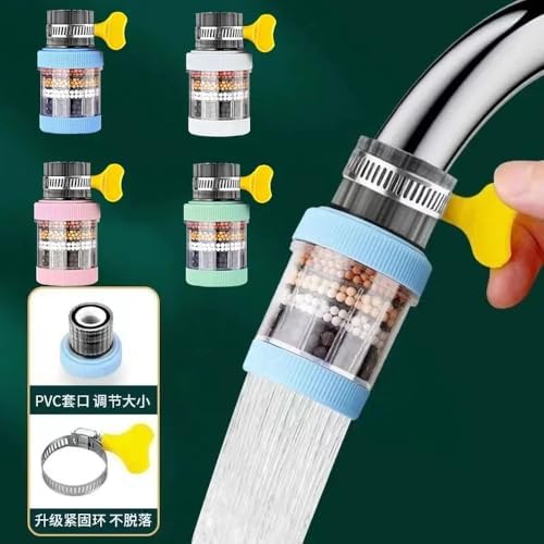 Removable and Washable 6-Layer Faucet Filter Universal Splash-Proof Water-Saving Device Kitchen Tap Water Filter Nozzle,Old Type,Green,1 PC - Image 4