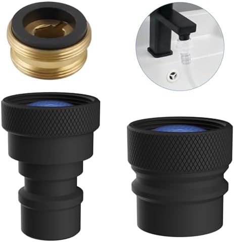 2 PCS Portable Dishwasher Faucet Adapter, Metal Sink Faucet Aerator, Black by iFealClear