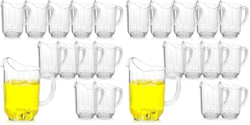 Tessco 12 Pcs Plastic Pitchers 60 Oz Clear Water Beer Jug Large,Classic (Pack of 2) by Tessco