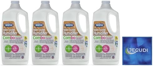 Bacteriostatic Humidifier Water Treatment – Extend Filter Life Eliminate Odors & Prevent Bacterial Growth – Compatible with All Cool Mist & Warm Mist Humidifiers – 32 oz Easy Pour Bottle (4) by JECUDI