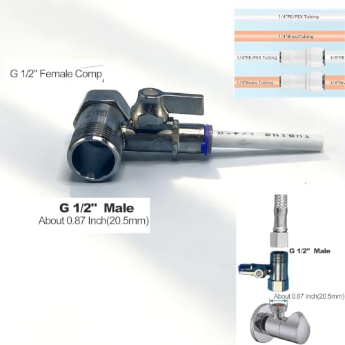 Under Sink T Valve Water Line Splitter 1/2" to 1/4" for RO Filter - Image 2