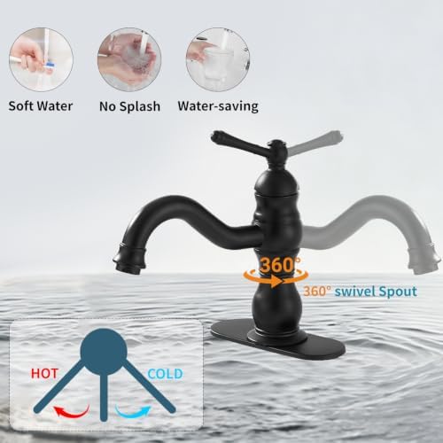 Matte Black Bathroom Faucet Single Handle One Hole - Image 4