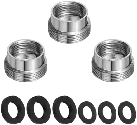 uxcell 3Pcs Faucet Adapter Kit, Male 0.85in to Female 0.59in Kitchen Sink Stainless Steel Tap Aerator Adapter Set to Connect Garden Hose, Water Filter, Standard Hose Diverter by uxcell