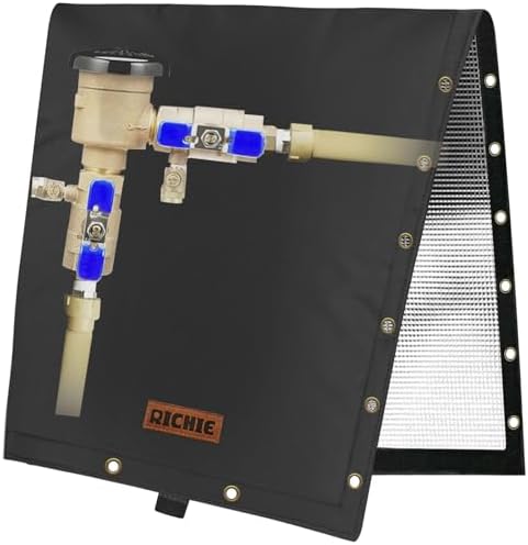 RICHIE 2-Way Opening Backflow Preventer Cover (5°F) Heavy-Duty 5-Layer Insulated Enclosure, All-Weather Protection for Outdoor Pipe, Irrigation Sprinkler Valve, Well Water Pump, 24" W x 36" H Black by RICHIE