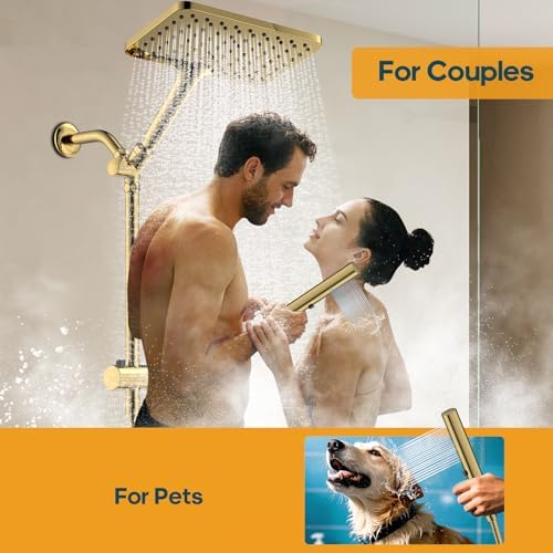 High Pressure Rain Shower Head with Handheld, Dual Shower Combo - Image 4