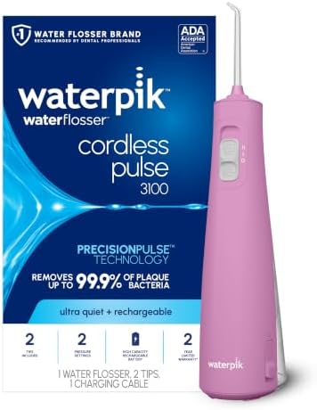Waterpik Cordless Pulse 3100 Portable Water Flosser, Rechargeable, Mauve by Waterpik