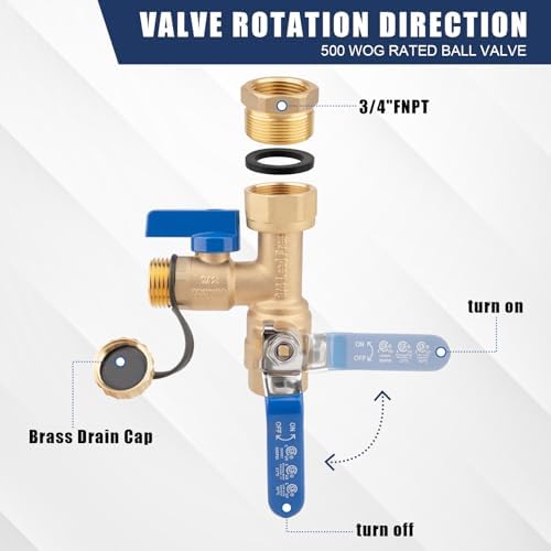 Tankless Water Heater Valve Kit, PRV 3/4"-1/2" NPT - Image 3