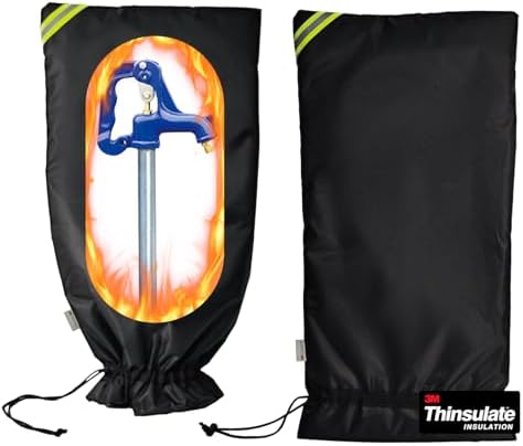 Joramoy 3M Thinsulate Faucet Covers Enlarge Outdoor Winter Black 15" x 35" by Home
