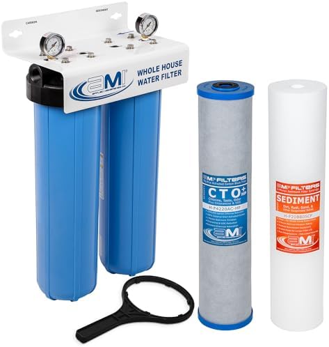 APPLIED MEMBRANES INC 2-Stage Whole-House Water Filter System with 4.5x20-Inch Sediment and Carbon-Block Filters, Removes Sediment, Chlorine, Chloramine, Chemicals, Taste, and Odor - Image 2